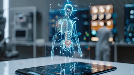 Aufkleber - Medical diagnosis using modern technology. Concept for an infographic on medical diagnosis online. AI is used to assist in data integration and analysis.