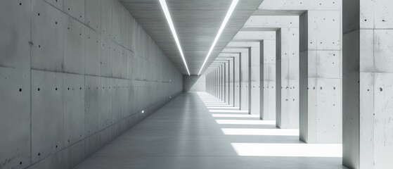 Canvas Print - Modern Minimalist Corridor with Infinity Perspective