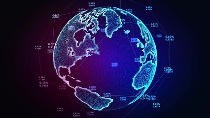 Wall Mural - Digital data globe. Abstract of a scientific technology data network planet earth. Digital World Networks