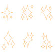 Star icons set. star icons and sparkles vector collection.