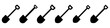 Shovel icons set. Shovel symbol. Black icon of shovel isolated on white