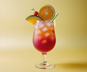 refreshing summer colorful cocktail drink advertisement menu banner, created using AI generative technology