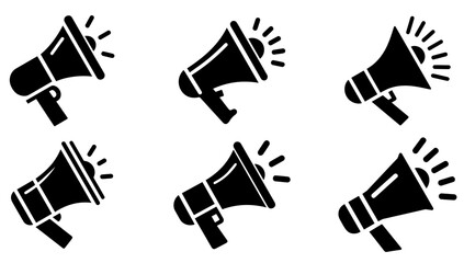 Wall Mural - megaphone icon. set of speaker symbols. black icon of megaphone isolated on white