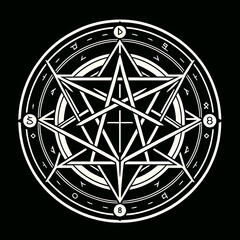 Wall Mural - Magic circle collection, pentagram, magic symbol for witch and magician. Horror game art. Halloween concept