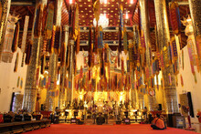 Buddhist Temple (wat Chedi Luang) In Chiang Mai In Thailand 