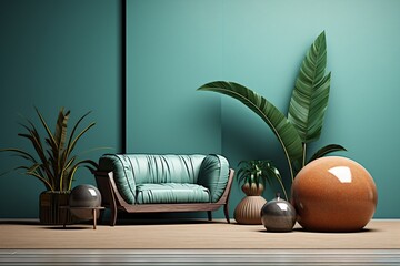 Wall Mural - modern living room with sofa