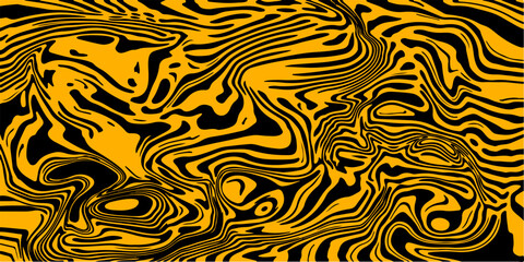 Wall Mural - Abstract trippy yellow and black psychedelic background with melting and distorting lines. Creative trippy pattern.