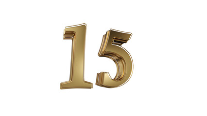 Canvas Print - 3d number 15gold 3d numbers element for design