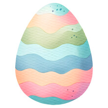 Cute Watercolor Easter Egg Clipart With Transparent Backgroound