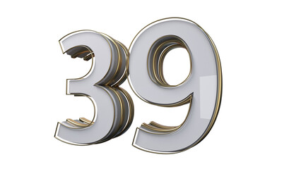 Canvas Print - 3d number 39 Grey 3d numbers element for design