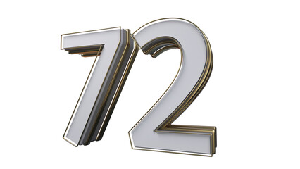 Canvas Print - 3d number 72 Grey 3d numbers element for design