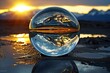 Creative reflection photography of a crystal ball