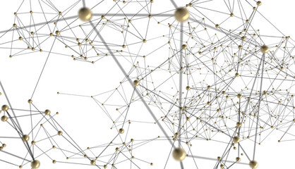 Wall Mural - Connecting lines and dots.Big data visualization