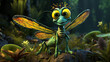 3d cute little dragonfly character photo