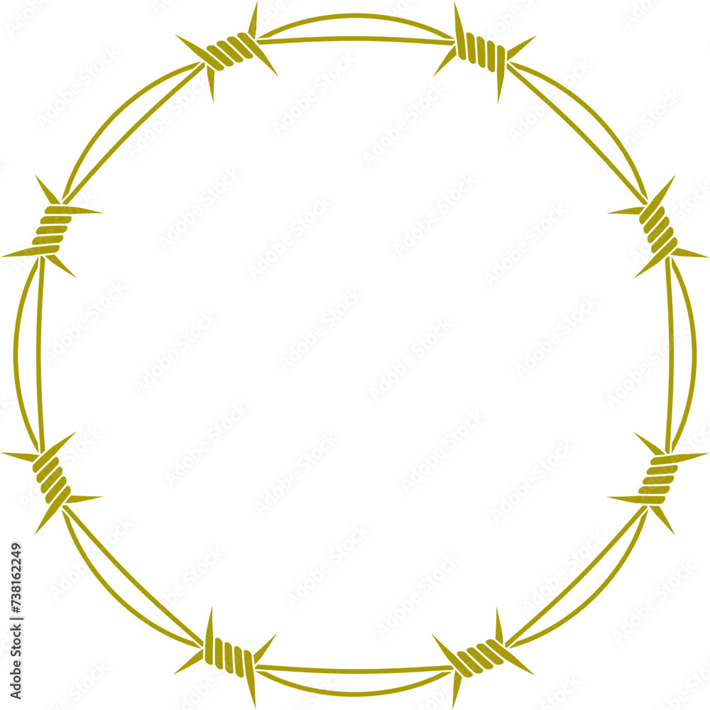 Barbed Wire Circle Frame Stock Vector | Adobe Stock