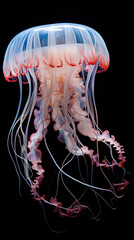 Wall Mural - Wonderful Jellyfish. isolated on black background