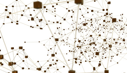 Wall Mural - Abstract digital background of points and lines. Glowing plexus. Big data. Network or connection.
