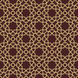 Seamless geometric background for your designs. Modern brown and golden ornament. Geometric abstract pattern