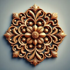 Realistic three-dimensional arabesque ornament vecto