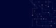 © Zero Degree - Vector illustration fantastic digital technology. Technology lines circuit and dots on blue background, circuit board network connection