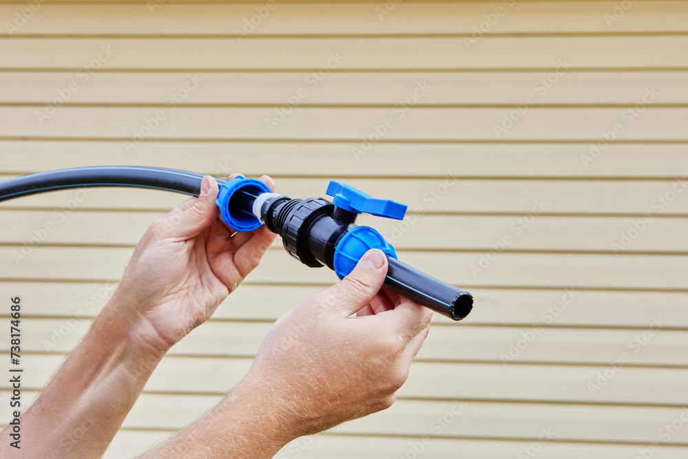 Adding ball valve as connecting fitting to an outdoor drinking water ...