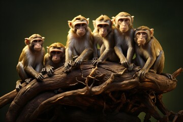 Sticker - A group of monkeys, family