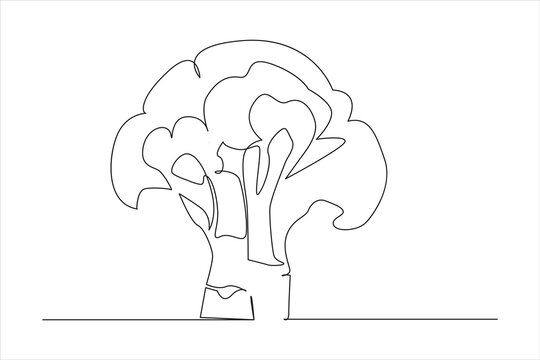 continuous one single line drawing. One line art concept for fresh vegetable icon. Vector illustration
