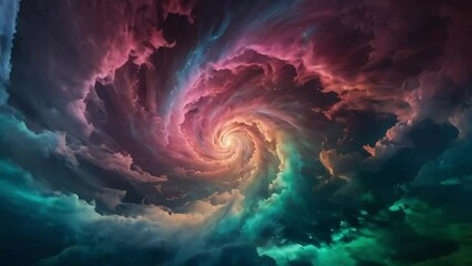 Wall Mural - Abstract colorful smoke cosmos swirl in galaxy spirituality meditative slow motion video