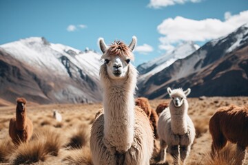 Sticker - llama in the mountains