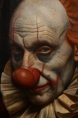 Canvas Print - Close up of a face of a clown