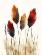 three flowers standing grass great red feather abstract album cover upbeat wildfire papyrus tundra
