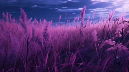 Wall Mural - The background of the grass is in Purple color.