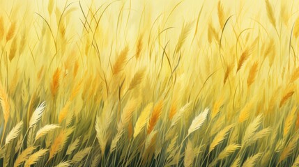 Canvas Print - The background of the grass is in Yellow color