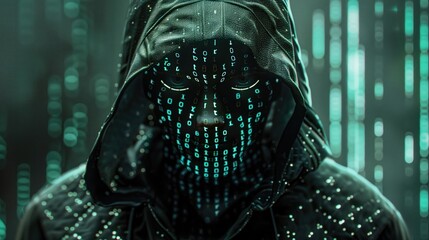 binary code hacker with generative ai technology. generative ai