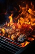 © Adobe Contributor - Grilled meat on a flaming grill