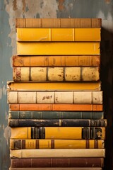 Wall Mural - Stack of vintage books with yellowed pages