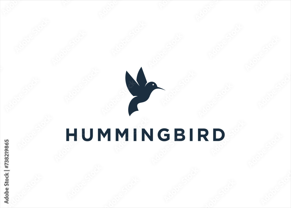 Hummingbird Bit Logo Hummingbird Logo Design Vector Inspiration Stock Vector | Adobe Stock