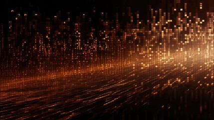 Background binary code is in coffee brown color