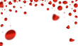 Red confetti isolated on transparent background. PNG illustration.	