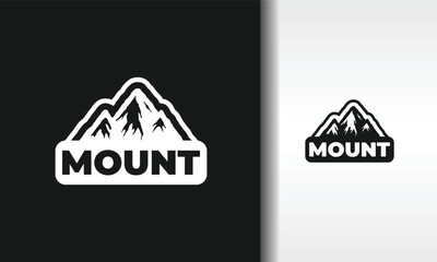 Canvas Print - simple text mountain logo