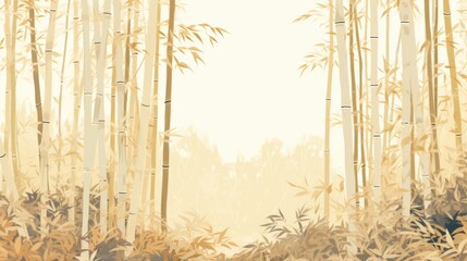 Wall Mural -  Background with bamboo forest in Cream color