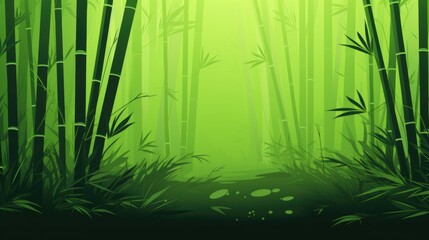 Canvas Print - Background with bamboo forest in Lime Green color.