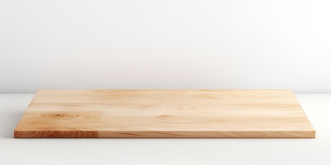 Wall Mural - Contemporary wooden table top on white background.