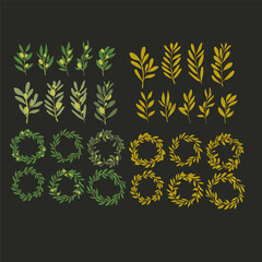 Vector olive brunch set. simple illustration for your design