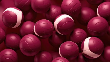 Wall Mural - Background with volleyballs in Garnet color.