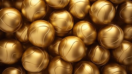 Wall Mural - Background with volleyballs in Gold color