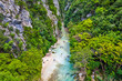 Aerial view of the Acheron springs, close to Glyki village, Thesprotia - Preveza, Epirus, Greece.
