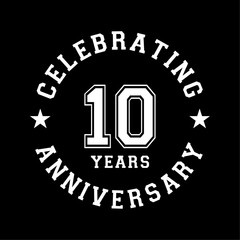 10 years anniversary celebration design template. 10th vector and illustration.