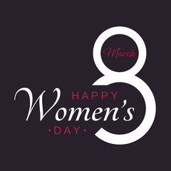 Wall Mural - Poster or banner with Women's day. 8 March. Background for 8 march. Happy Women's day header or voucher template.