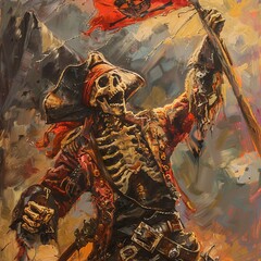 Poster - Pirate skull, crossed bones, menacing